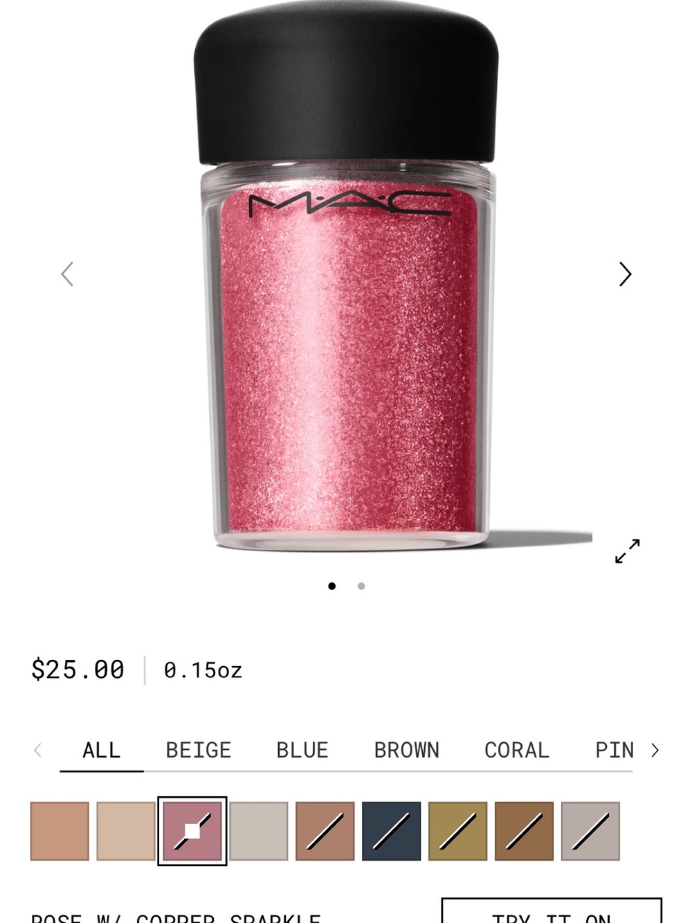 MAC cosmetics high pigment shine powder